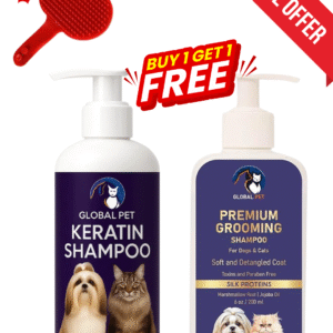Global Pet Keratin Shampoo + Global Pet Premium Grooming Shampoo